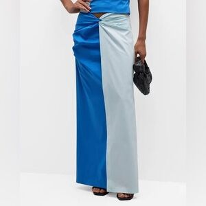 Sir The Label Azul Colorblock Twist Midi Skirt Resortwear Vacation